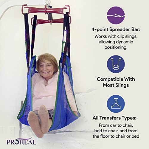 Image of ProHeal All-in-One Patient Lift - Portable Patient Lift for Home Use and Facilities - Universal Electric Lift for Car, Chair, Bed, and Floor - 350 lb. Weight Capacity - 4-Point Spreader Bar