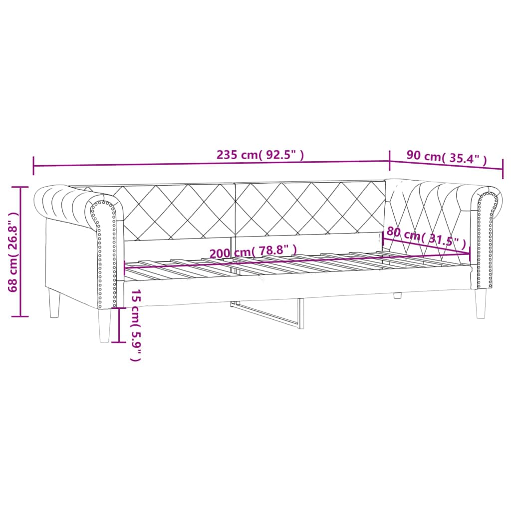 Divano letto 2 in 1, in ecopelle, crema, 80 x 200 cm