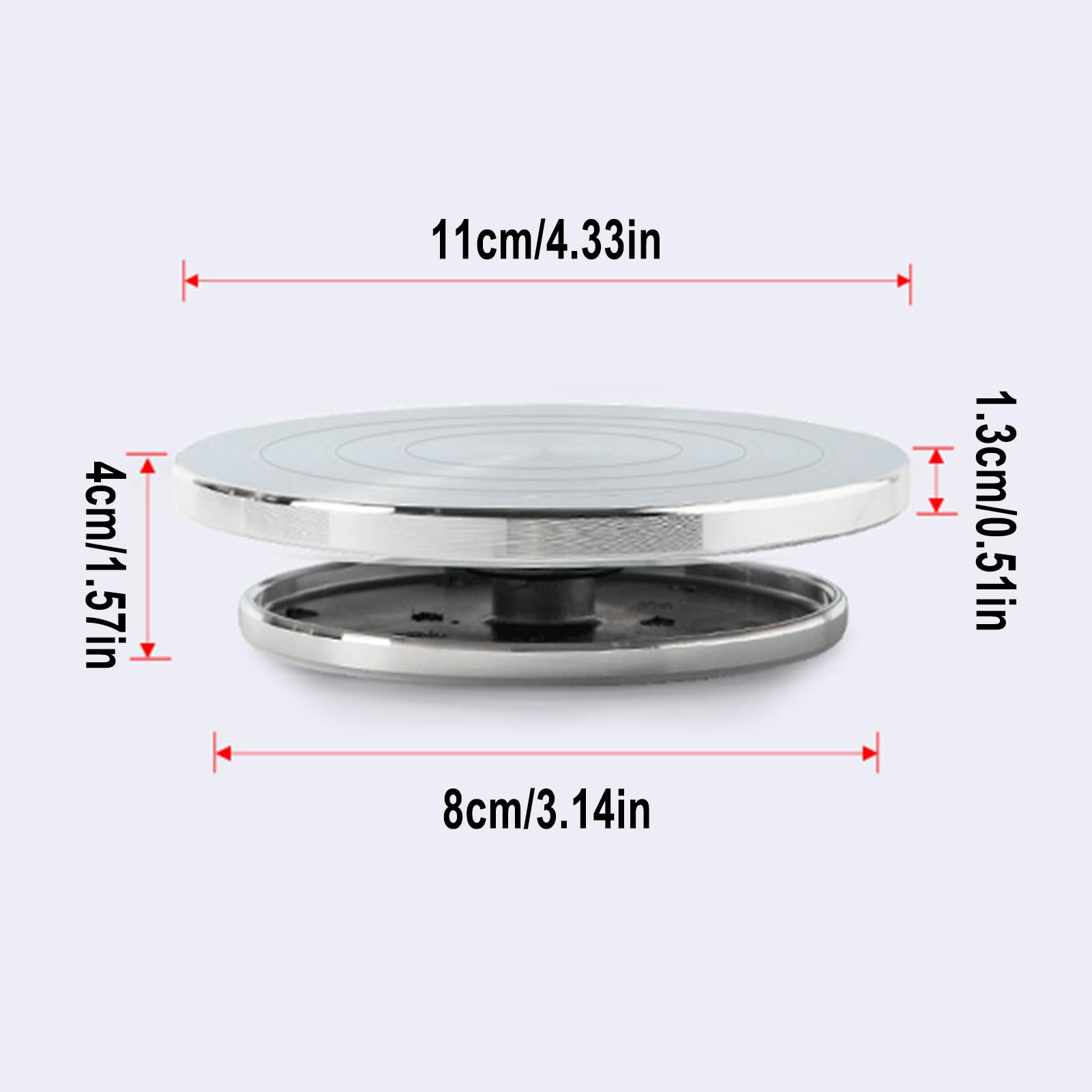 Rueda de cerámica, tocadiscos de arcilla, soporte para esculpir, base de acero resistente, rotación suave de 360° para estudio, taller, aula y uso doméstico, 4.33 x 4.33 x 1.57 pulgadas