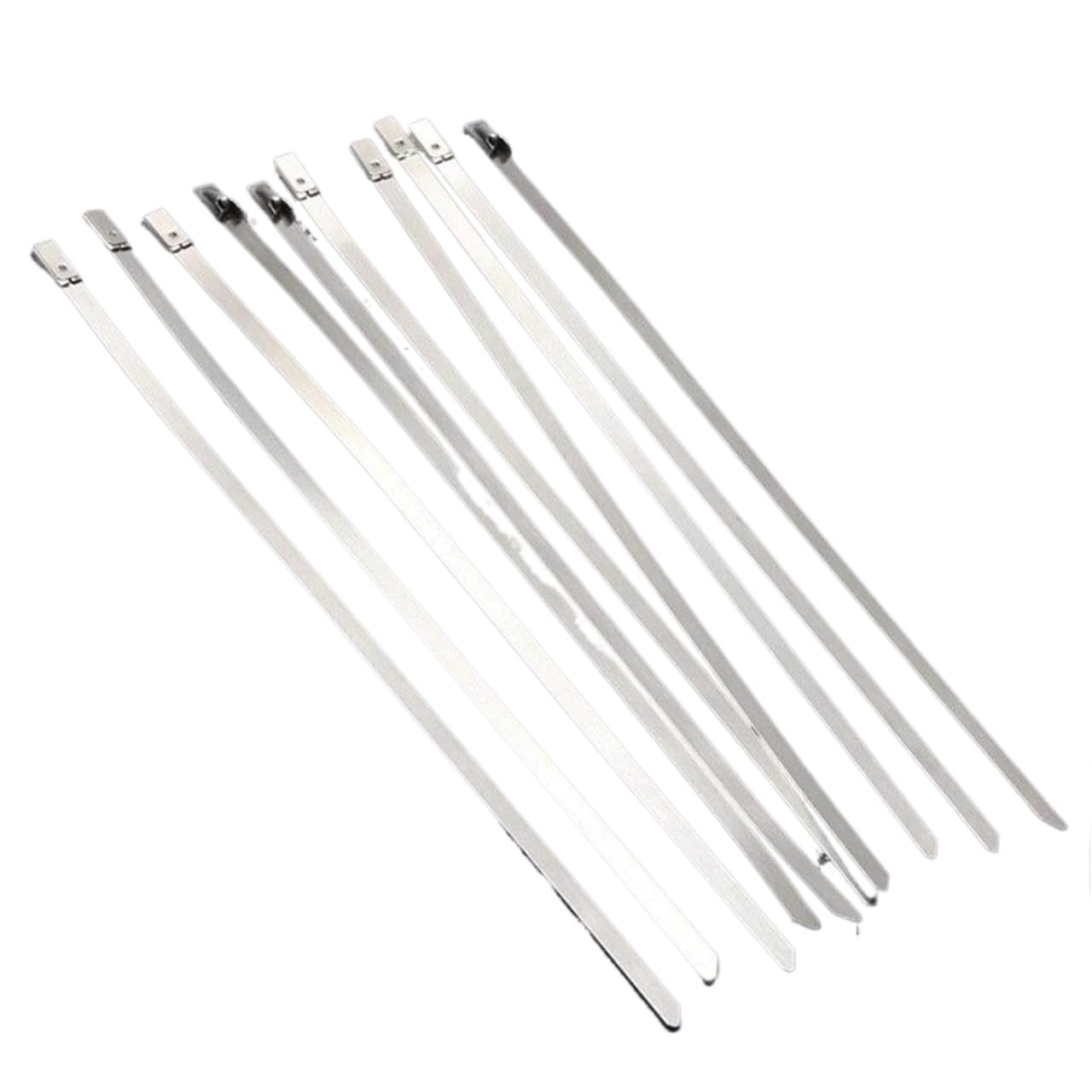 Opaski kablowe, opaski na zamek błyskawiczny Zwaln Opaski zaciskowe, opaski zaciskowe 100 szt. Opaski zaciskowe ze stali nierdzewnej z blokadą kulkową, samoblokująca główka, opaski zaciskowe metalowe,