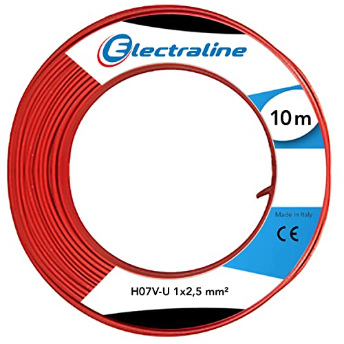 Câble H07 V-U 1X2,5 rouge rigide pour ajouter une prise électrique