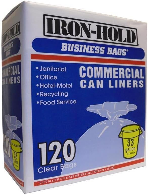 BERRY PLASTICS 618632 120 Count 33 gallon Trash Bag