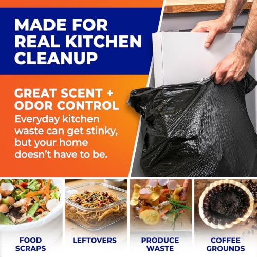 Hefty Ultra Strong 13 Gal Kitchen Trash Bags, Black, Clean Burst, 110ct | Bulk Pack, 13G Tall Trash Bags with Drawstrings for Kitchen, Resists Leaks, Punctures, Rips, Continuous Odor Control - image 5
