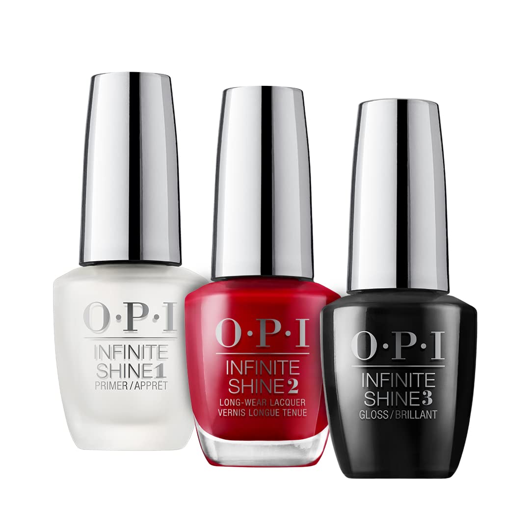 OPI Infinite Shine - Esmalte de Uñas Semipermanente de larga duración, Tonos Rojos