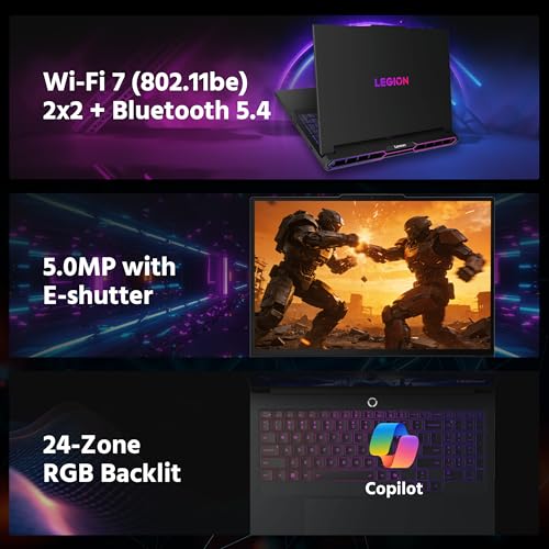Image of Lenovo Legion Pro 7i 16 inch WQXGA 240Hz Gaming Laptop, Intel Core Ultra 9 275HX, GeForce RTX 5080 16GB GDDR7, 64GB DDR5, 5TB Storage (4TB SSD&1TB Docking Station), RGB Backlit Keyboard, Win 11, Black