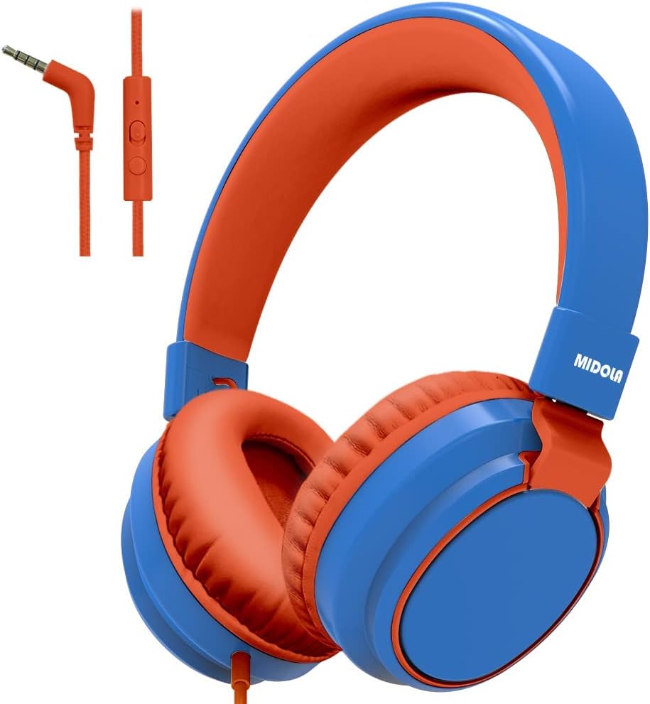 Headphone Kids Volume Limited 85/110dB Wired Over-Ear/On-Earr Foldable Headset with Inline Cable AUX 3.5mm Cord Mic for Boy Girl Child PC Notebook Tablet Blue Headphone Kids Volume Limited 85/110dB Wired Over-Ear/On-Earr Foldable Headset with Inline Cable AUX 3.5mm Cord Mic for Boy Girl Child PC Notebook Tablet Blue