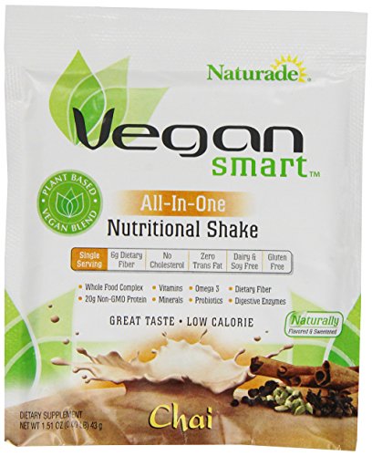 VeganSmart Plant Based Vegan Protein Powder by Naturade, All-In-One Nutritional Shake – Chai Single Servings x 12 VeganSmart Plant Based Vegan Protein Powder by Naturade, All-In-One Nutritional Shake – Chai Single Servings x 12