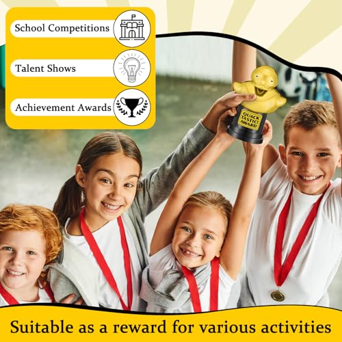 Tondiamo Small Trophy Celebrate The Top Award 6 Inch Tall Plastic MVP Funny Game Small Trophy and Awards for Employees Boss Custom Competition Gifts(Duck) - Thumbnail 6