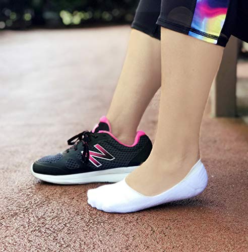 Fit in Clouds Womens noshow low cut liner invisible nonslip socks for flats sneakers sock 80% cotton white black grey & skin2