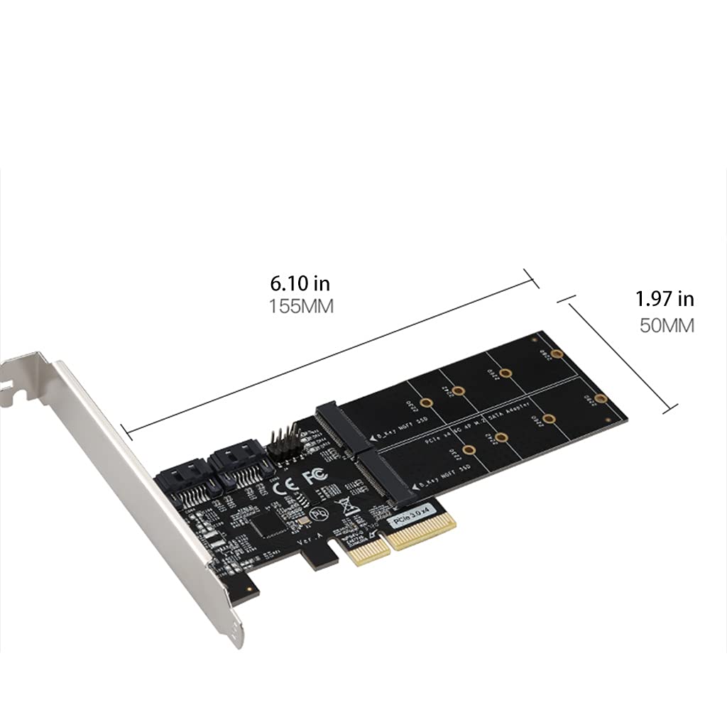 PCIe3.0 X1 X4 dla M.2 SATA SSD na PCIe X1 konwerter karty adapter z 2xM2 2xSAT
