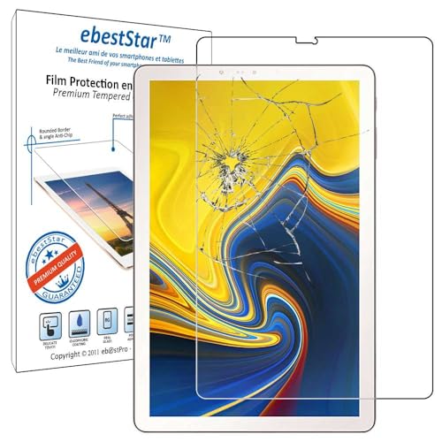 ebestStar - compatible with Samsung Galaxy Tab S4 10.5 Screen Protector SM-T830, SM-T835 Premium Tempered Glass, Film anti-Shatter Shatterproof, 9H 3D Bubble Free [Tab: 249.3 x 164.3 x 7.1mm 10.5'']