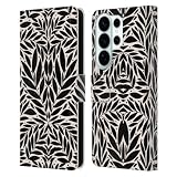 Head Case Designs Licenza Ufficiale Gabriela Thomeu Foglie Popolari in Bianco E Nero Floreale Custodia Portafoglio in Pelle Compatibile con Samsung Galaxy S26 Ultra