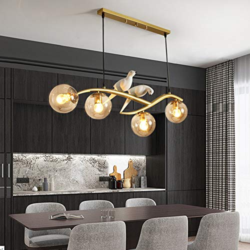 Flash Sale Nordic Vivid Birds Chandelier Mounted Pendant Lamp Lighting Fixture for Dinning Room Living Room Bar Bedroom, 4 Lights, E27 Not Included