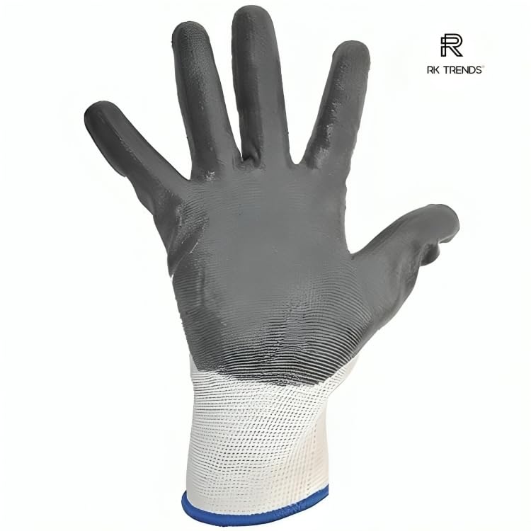 Image of Safety Gloves - Nylon Nitrile Coated Industrial & Home Cut Resistant Hand Gloves. (Grey (Nitrile Coated), Pack of 84 Pairs)