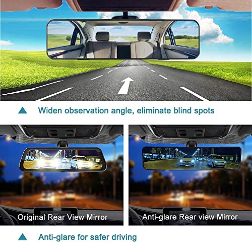 SkycropHD Anti Glare Rear View Mirror for Car, Clip on Wide Angle Panoramic Rearview Mirror Eliminate Blind Spots – Convex, Blue by SkycropHD - Image 2