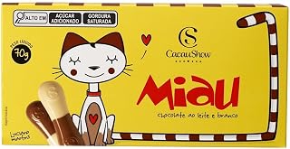 Cacau Show Miau Mezzo Chocolate Bar 70g – Brazilian Milk & Dark Chocolate | Tablete Gourmet Mezzo Importado do Brasil