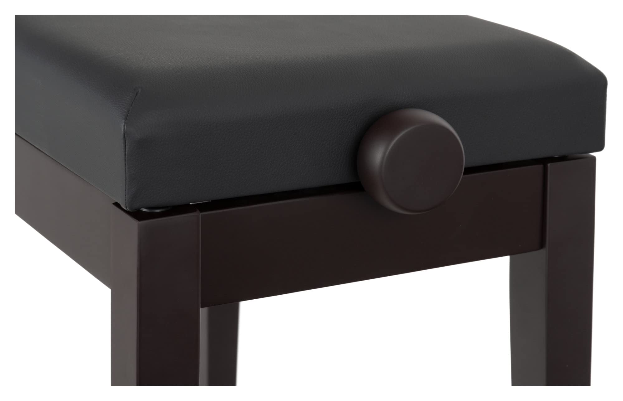 Classic Cantabile Pianobank Modell P - Schwarzes Polster aus Kunstleder - Höhenverstellbar von 48 bis 58 cm - 2-fache Kreuz-Mechanik - Massive Holzkonstruktion - Rosenholz Matt