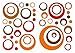 dekodino® Sticker mural rétro cercles orange rouge marron 40 pcs salons
