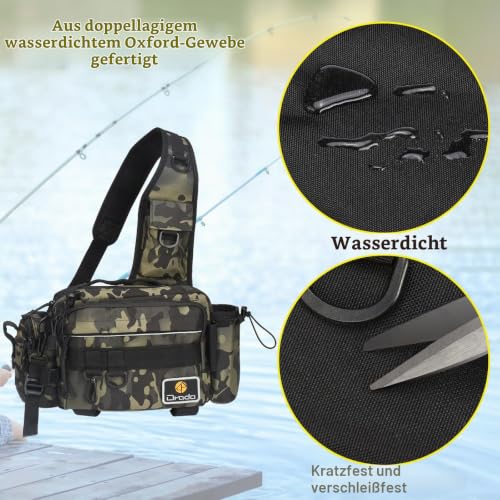 Foto von drado Angeltasche Sling Angeltasche, Wasserdicht und verschleißfest Angelrucksack für Angelzubehör