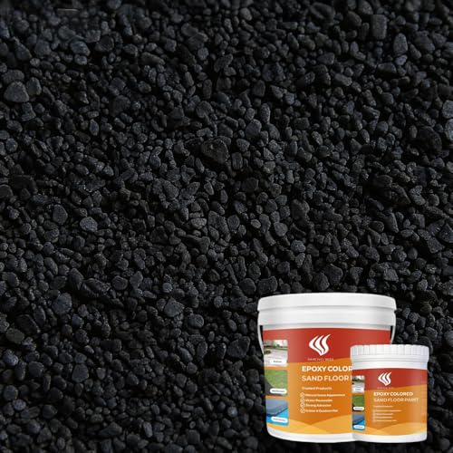 SHENGWEI Floor Paint Resin Bound Gravel Kit for Driveways Stone Bond Epoxy, Black ，1 gallon Patios & Walkways - 100% Water Permeable, Long-Lasting & UV-Resistant Stone Binding Epoxy - DIY Resin Flooring- Covers 8 Sq Ft
