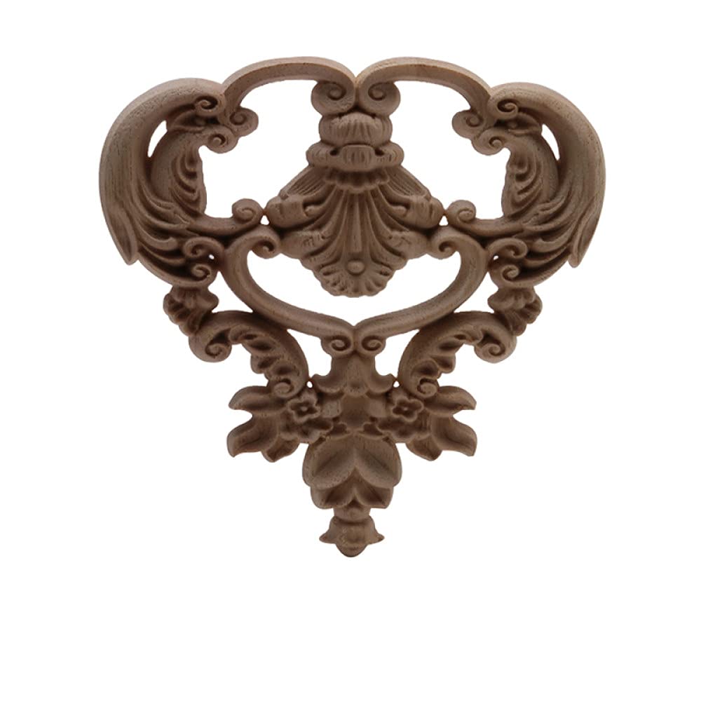 Applique bois antique au motif floral pour grand meuble