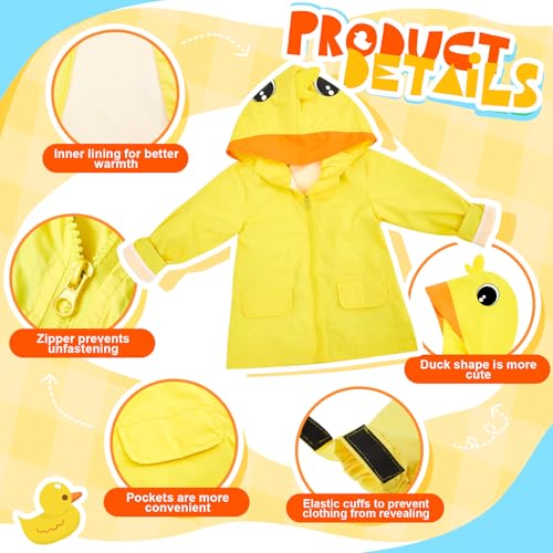 2 Pcs Toddler Raincoat Rain Boots Set Kids Baby Cartoon Hoodie Zipper Jacket Short Rain Shoes for Little Boys Girls2