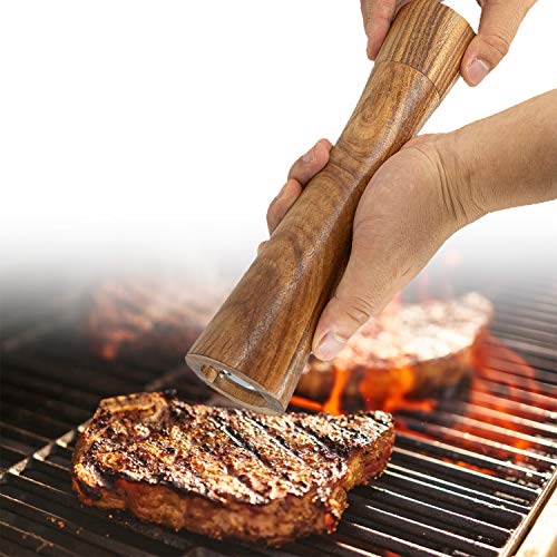 Wooden Pepper Grinder,10Inch Pepper Mill Acacia Wood Salt Pepper Grinder Refillable With Adjustable Coarseness, Salt And Pepper Shaker Tableware Gifts1Pc #TOP6