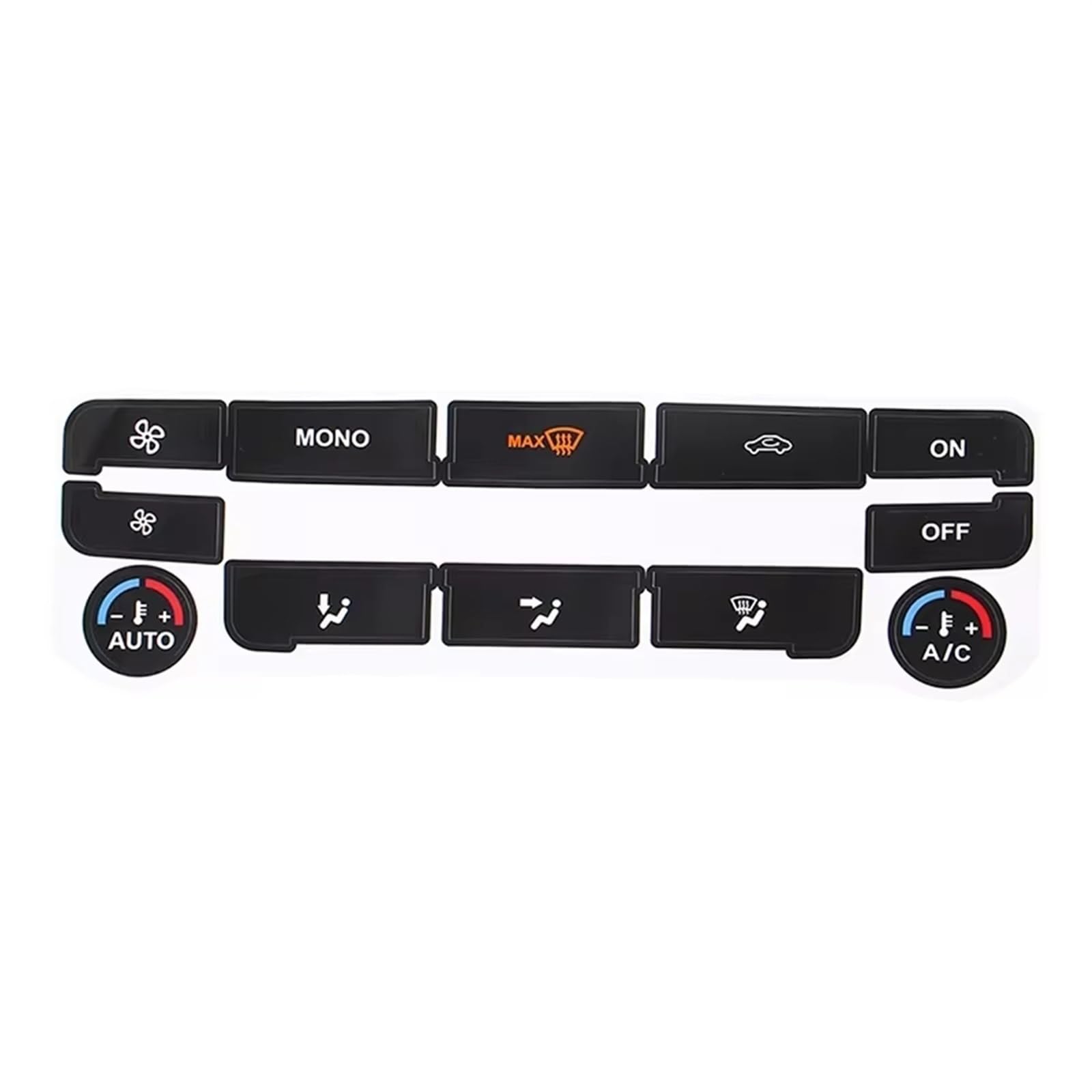 Dash Button Sticker Compatible with for S-Max for Mondeo Car Air Condition AC Climate Control Button Repair Sticker Decal Fix Ugly Button(Black)
