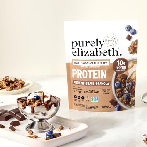 Image of Purely Elizabeth, Protein Granola, Dark Chocolate Blueberry, 8oz Bag