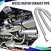 120cm Heater Exhaust Pipe, Parking Air Heater Tank Diesel Gas Vent Hose, 2.5cm Diameter Stainless Steel Exhaust Tubing, Exhaust Hose Kit with Hose and 2 Clamp Accessories for Diesel Air Heaters