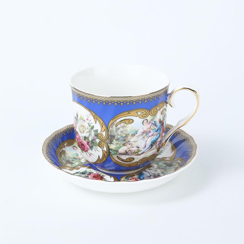 Set di tazze e piattini da caffè e tè in ceramica coppia di rose set di tazze da caffè e piattini in ceramica piatto per tazza da latte e succo regalo di compleanno per ufficio e casa