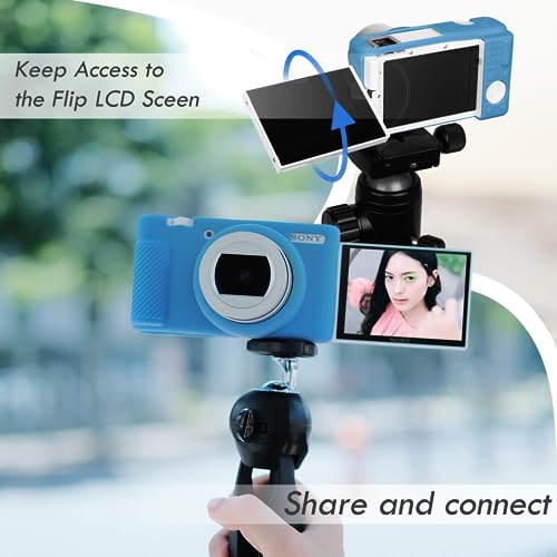 Funda de silicona para cámara Sony ZV1F ZV-1 II azul miniatura 5