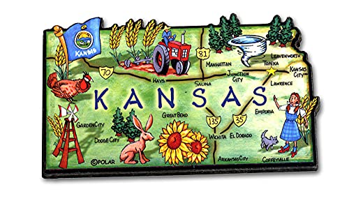 Imán decorativo rectangular Kansas en MDF y goma