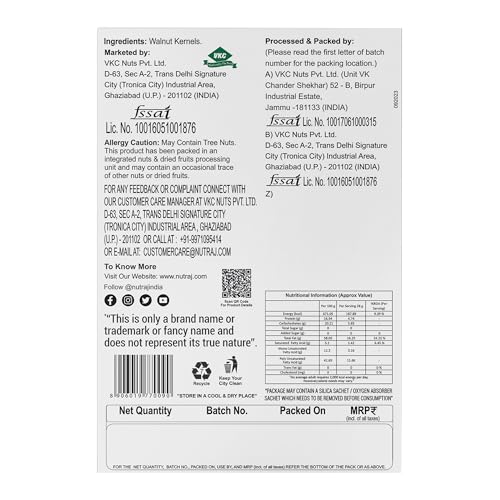 Image of Nutraj California Walnut Kernels Without Shell 400g (200g x 2) Pack | Akhrot Giri |Dry Fruits | Nuts | Grocery Items.