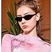 BRMHDY Retro Oval Sunglasses for Women Trendy Cute Womens Small Oval Sunglasses 90s Narrow Cat Eye Shades (Tortoise/Brown)