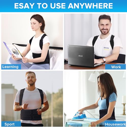 Sioven Back Posture Corrector for Men and Women - Adjustable Back Brace Lumbar Support Shoulder Straightener Belt Relief Pain from Upper Back Shoulders Neck - Clavicle Hunchback Support (Black, S) - Image 7