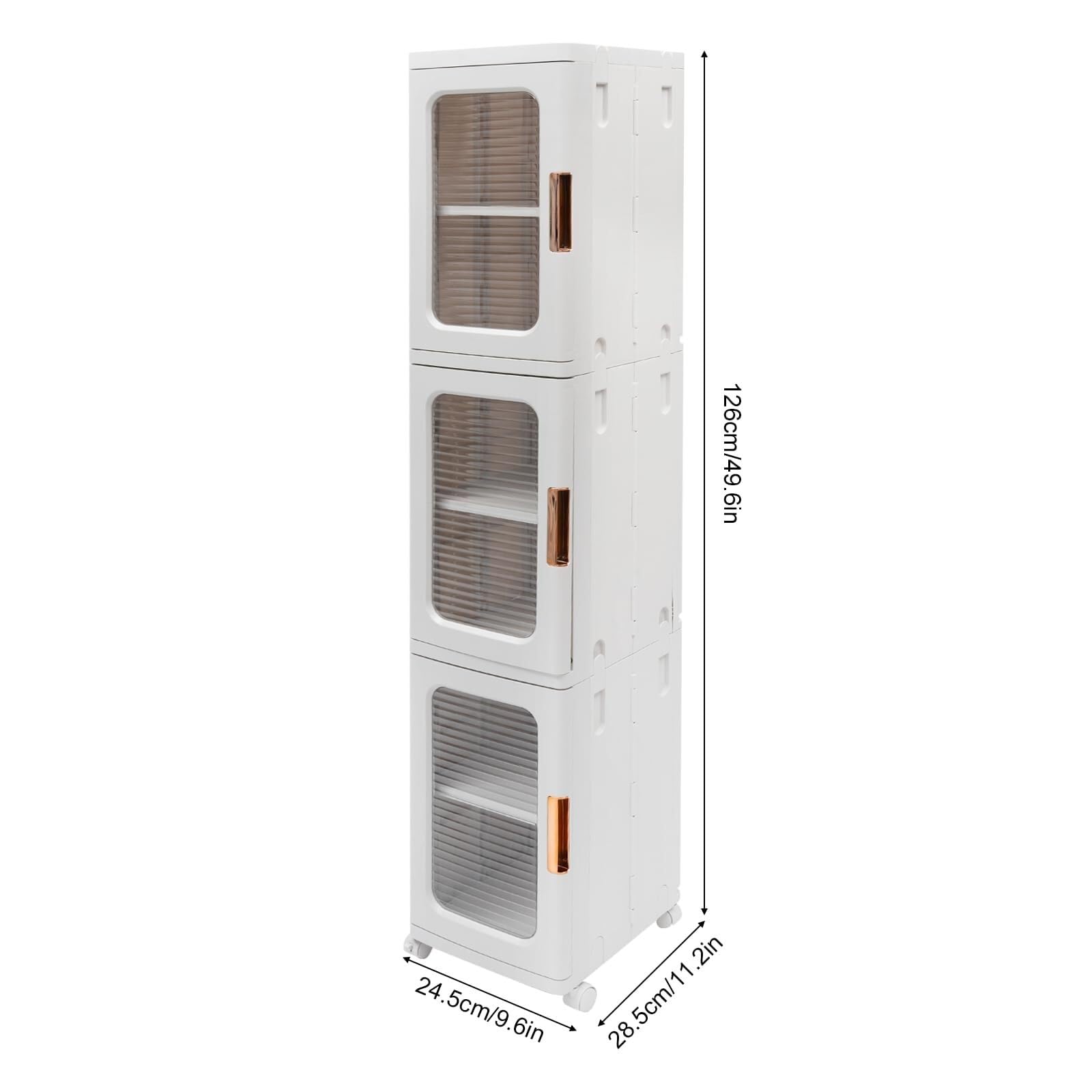 Zusammenklappbare Aufbewahrungsbox mit Deckel Kunststoffbox mit Deckel Kunststoffbox mit Deckel, 24 x 126 cm Box Storage Organiser, stapelbar auf klaren Rollen, geeignet für Büro, Küche und Wohnzimmer