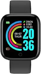 Smartwatch D20/Y68 Notificações Controle de Música Dados corporais Tela de 1,3 Polegadas (Preto)