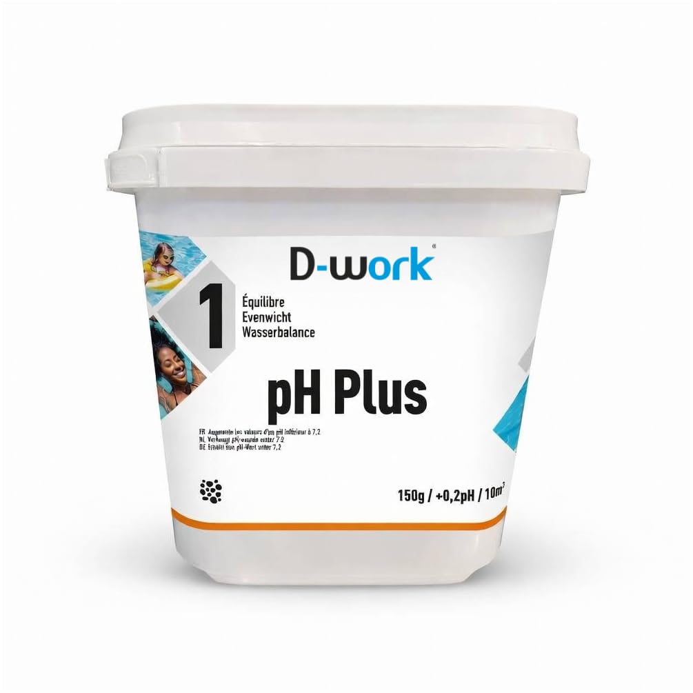 pH Plus pour Piscine 20 l - Correction pH Inférieur à 7.2 - D-Work