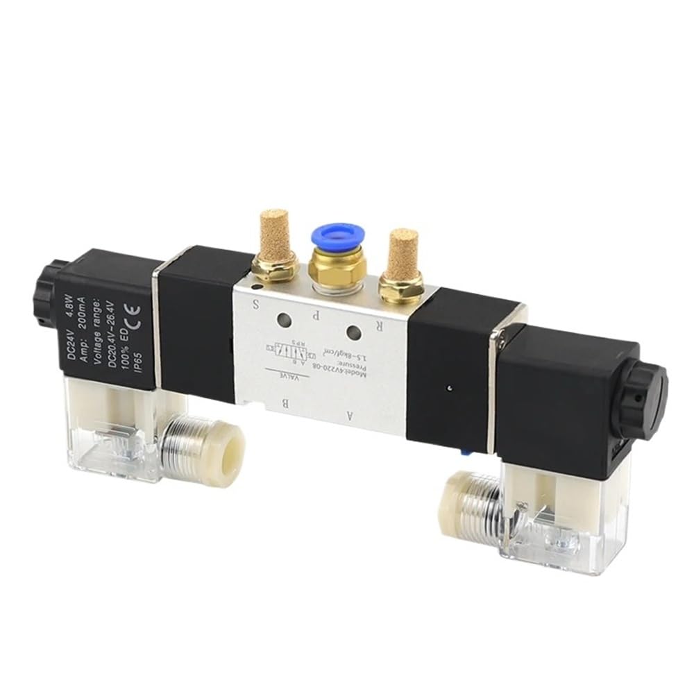 Électrovanne pneumatique 4V220-08 AC 110V 5/2 voies 1/4 avec raccords de 12mm