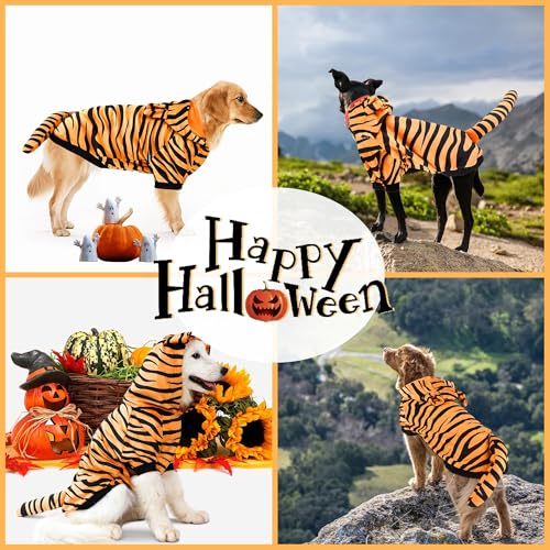 NACOCO Halloween Dog Tiger Costume-Pet Cosplay Clothes Cat Coat Hoodie Outfits Warm Winter Apparel for Dog Small and Medium Cat(M) - image 8