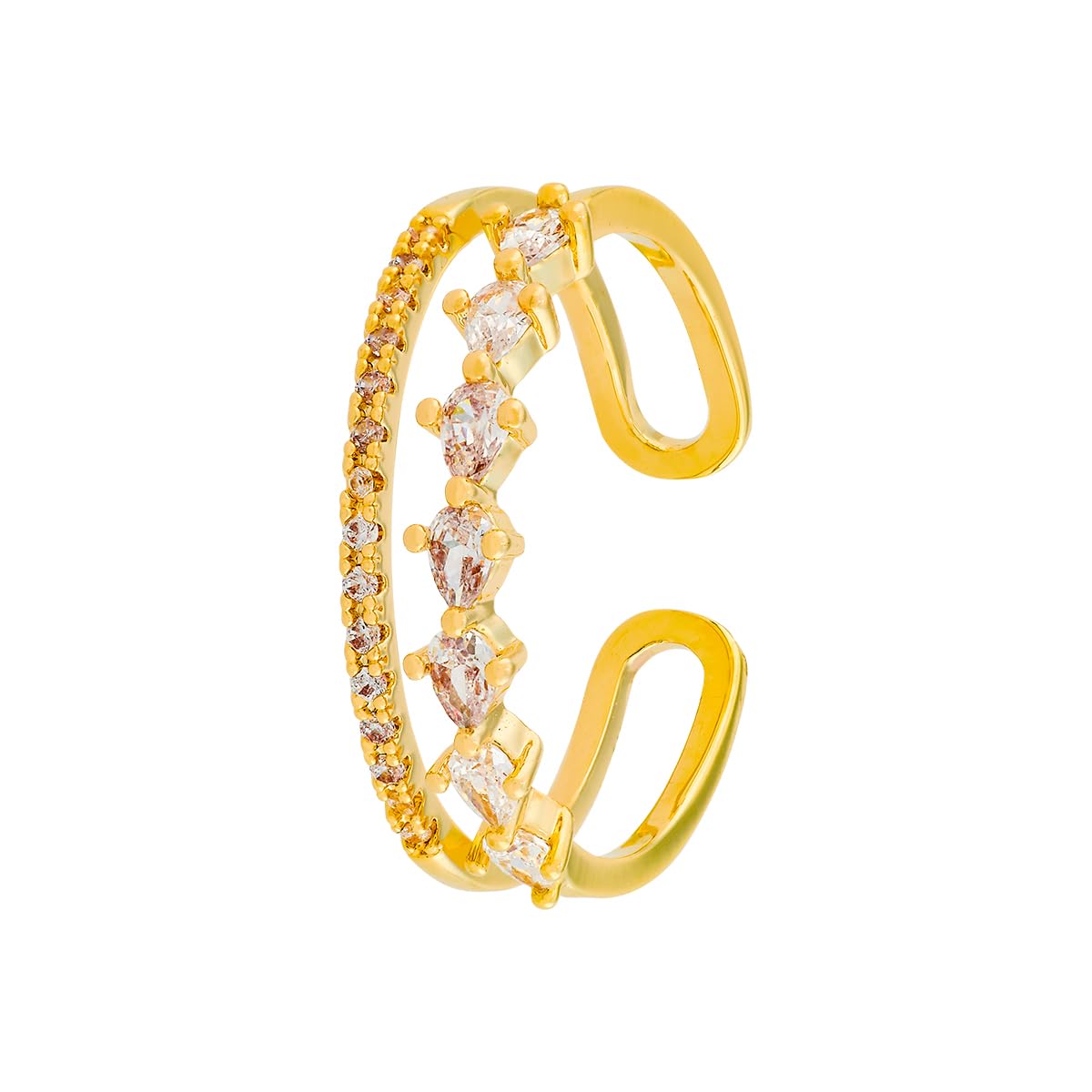 Fashion Jewellery White Gold Polished Copper Trendy Zircon Finger ring, Best for Casual Wear & Special Occasion - 455318-image-42