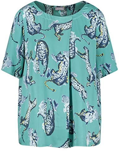 Samoon Damen Halbarmbluse mit Leo-Print halber Arm Animal-Print Atmosphere...