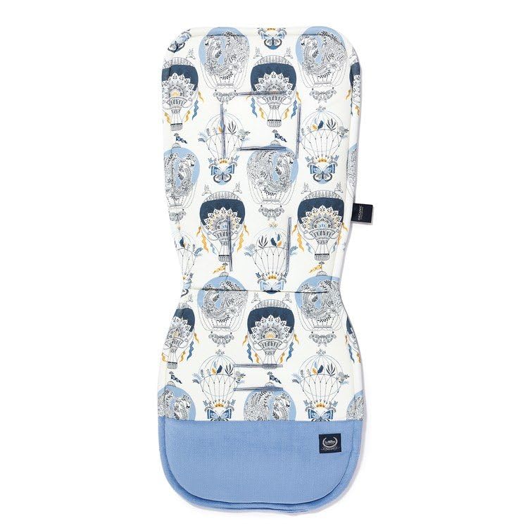 La Millou Organic Jersey Collection Kinderwagen-Pad, Kappadokienhimmel, Samt, Taubenblau