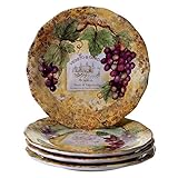 Certified International Gilded Wine Dinner Plates (Set of 4), 10.75