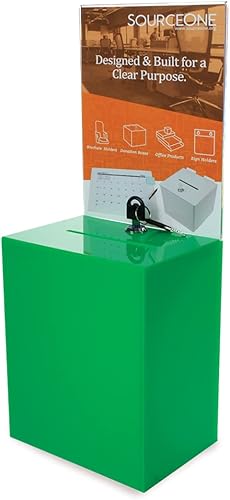 Caja de donación alta premium para caridad con letrero Holde de 6.75 x 8.5