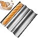 Komoyo Bandeja para Baguettes Molde para Baguette con 3 Ranuras Baguettes Bandeja de Horneado para Baguettes Moldes para Pan Francés Plata y Plumcake Revestimiento Antiadherente 38*24.5*2.4 cm