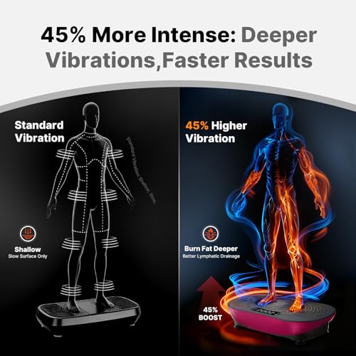 Image of MERACH Vibration Plate Exercise Machine, Vibrating Platform for Lymphatic Drainage Weight Loss Muscle Activation, Full Body Home Exercise Equipment with LED Touch Screen Bluetooth Pull Cord