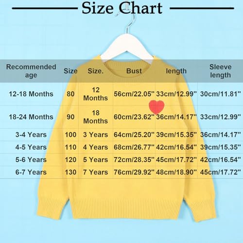 Toddler Boys Girls Cute Heart Basic Sweaters Crewneck Long Sleeve Kids Fall Winter Knit Pullover Jumper Tops for 1-7 Years3