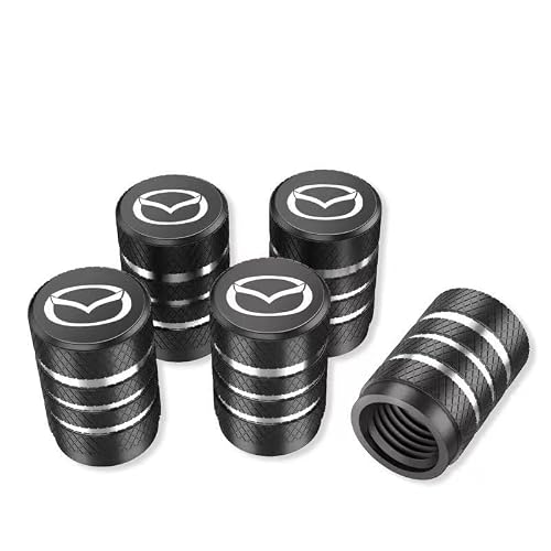 HALOUJQK 4 pcs Tire Valve Stem Caps for Mazda CX5 CX7 CX8 M6 MX5 RX7 RX8 A8 CX9 MX6 R3 M2 M3 M5, Tire Air Cap Corrosion Resistant Tire Valve Cap Stem Covers, Car Dust Tyre Valve Caps, Car Accessories